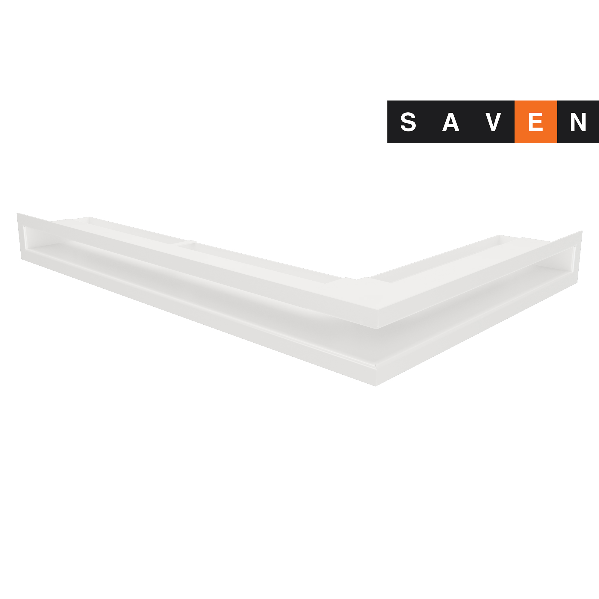 Fireplace ventilation grille left angle SAVEN Loft Angle 60х400х600 White (1) Židinio kampinės grotelės LOFT 60х400х600 kairysis kampas baltos, juodos, kreminės - Image 1