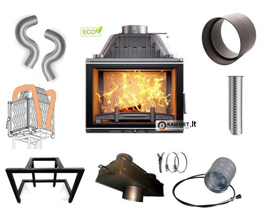 W17 Decor 16,1 Ketaus židinio Įdėklas KAWMET W17 Decor (16,1 kW) ECO - Komplektas - Image 1